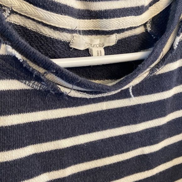 Maurices cold shoulder navy/white striped dress size medium - Picture 3 of 11